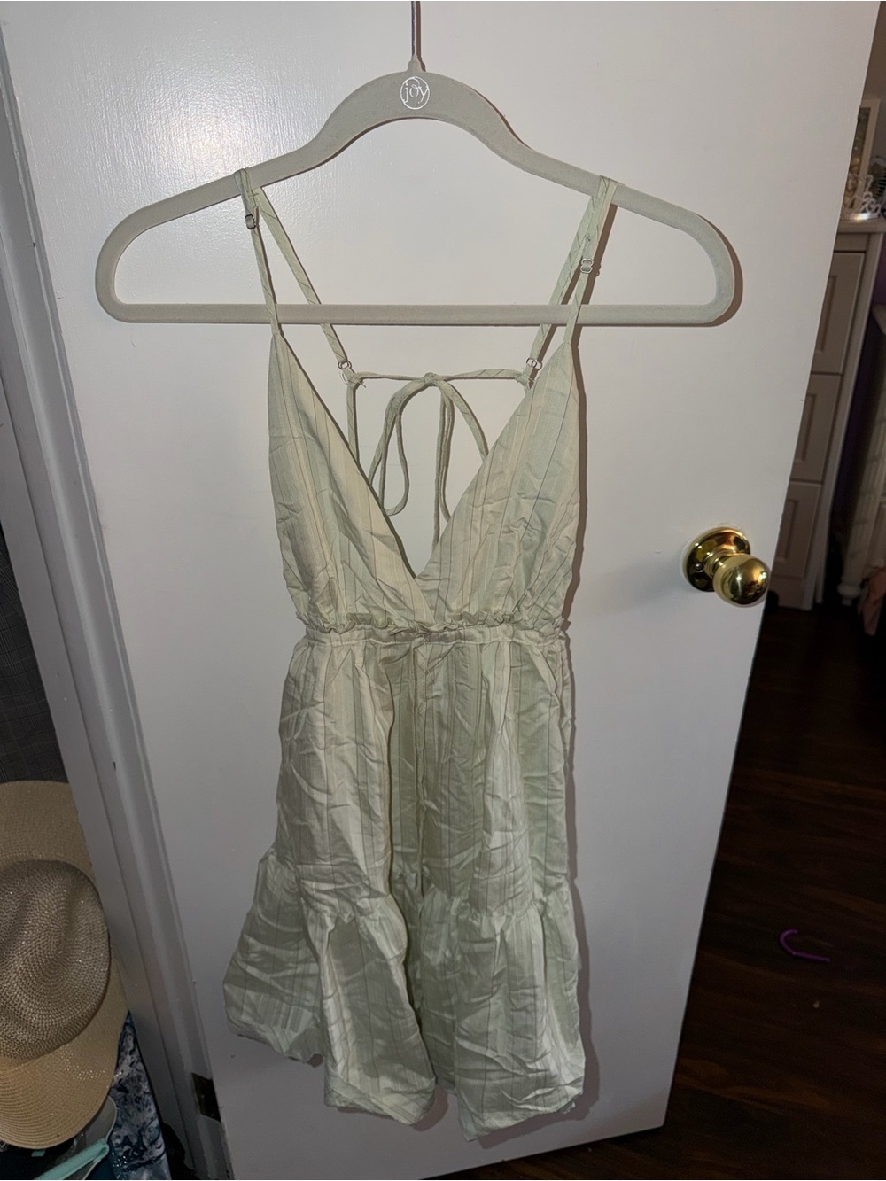 Forever 21 Light Sage Green Summer Dress with V-Neck